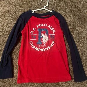 U.S. Polo Assn. Red and Blue Kids Long Sleeve Shirt